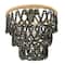 Hello Honey® Dark Gray Wood Bead & Metal Semi-Flush Light